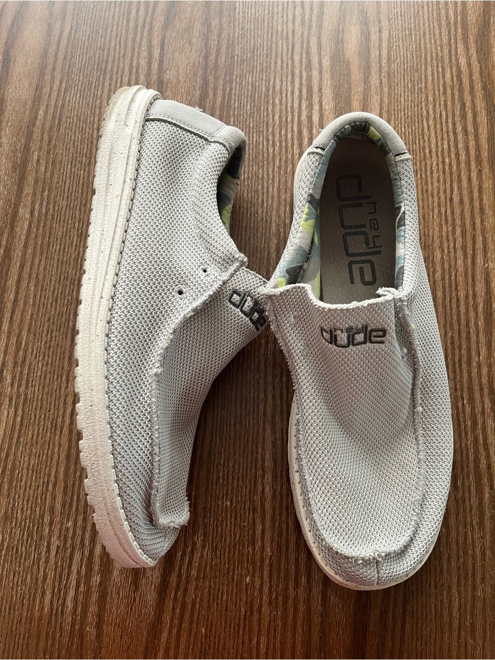 Hey Dude Mens  Wally Sox  Slip-On Shoes in Light Gray size 13